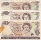 New Zealand, 1 Dollar, 1981, VF,p169a, (Toplam 3 adet banknot)
Sign: Hardie, prefixs: AAX, AAX, AFK

Estimate: 15 - 30 USD