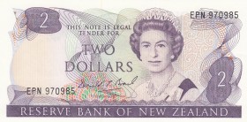New Zealand, 2 Dollars, 1989, UNC,p170c, "EPN" Last prefix
Sign Brash
Serial Number: EPN 970985
Estimate: 15 - 30 USD