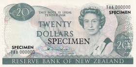 New Zealand, 20 Dollars, 1981, UNC,p173as, SPECİMEN
Sign: Hardie
Serial Number: TAA 000000
Estimate: 300 - 600 USD