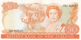 New Zealand, 50 Dollars, 1983, AUNC,p174a , "XBH" last prefix
Sign: Hardie
Serial Number: XBH 418661
Estimate: 200 - 400 USD