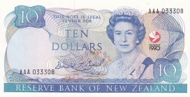 New Zealand, 10 Dollars, 1990, UNC,p176a
Commemorative Issue, .Sign: Brash
Serial Number: AAA 033308
Estimate: 50 - 100 USD
