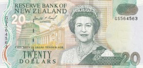 New Zealand, 20 Dollars, 1994, UNC,p183
Sign: Brash
Serial Number: GS 564563
Estimate: 50 - 100 USD