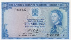 Rhodesia, 10 Shillings, 1964, AUNC,p24g

Serial Number: H/7 856337
Estimate: 150 - 300 USD