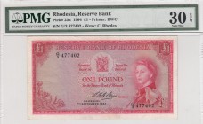 Rhodesia, 1 Pounds, 1964, UNC,p25a
PMG 30 EPQ, Portrait of Queen Elizabeth II
Serial Number: G/3 477402
Estimate: 125 - 250 USD