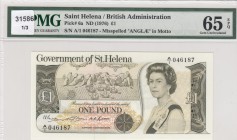 Saint Helena, 1 Pound, 1976, UNC,p6a
PMG 65 EPQ
Serial Number: A/1 046187
Estimate: 75 - 150 USD