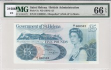 Saint Helena, 5 Pounds, 1976, UNC,p7a
PMG 66 EPQ
Serial Number: H/1 000592
Estimate: 150 - 300 USD
