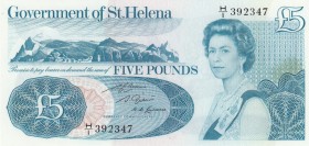 Saint Helena, 5 Pounds, 1981, UNC,p7b
Portrait of Queen Elizabeth II
Serial Number: H/I 392347
Estimate: 30 - 60 USD