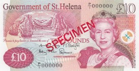 Saint Helena, 10 Pounds, 2014, UNC,p12bs, SPECİMEN

Serial Number: P/1 000000
Estimate: 100 - 200 USD