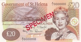 Saint Helena, 20 Pounds , 2014, UNC,p13bs, SPECİMEN

Serial Number: A/1 000000
Estimate: 1500 - 300 USD