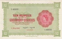 Seychelles, 10 Rupees, 1963, AUNC (+),p12c

Serial Number: A/3 45133
Estimate: 1000 - 2000 USD