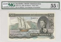 Seychelles, 50 Rupees, 1968, AUNC,p17a
PMG 55 EPQ
Serial Number: A/1 002314
Estimate: 1500 - 3000 USD