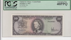 Trinidad & Tobago, 10 Dollars, 1964, XF,p28c
PCGS 40 PPQ, Portrait of Queen Elizabeth II
Serial Number: P 448891
Estimate: 125 - 250 USD