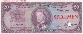 Trinidad & Tobago, 20 Dollars, 1964, UNC,p29cs, SPECİMEN
İmza: Victor E. Bruce
Serial Number: F/1 000000
Estimate: 400 - 800 USD