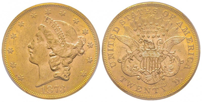 USA
20 Dollars, Philadelphia, 1873, AU 33.43 g.
Ref : Fr. 169, KM#74.1
Conservat...