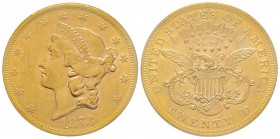 USA
20 Dollars, Philadelphia, 1873, AU 33.43 g.
Ref : Fr. 169, KM#74.1
Conservation : PCGS AU58 Open 3