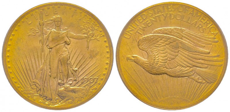 USA
20 Dollars «Saint-Gaudens», 1907, Philadelphia, AU 33.43g.
Ref : KM#131, Fr....