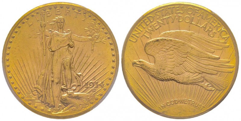 USA
20 Dollars, Denver, 1914 D, AU 33.43 g.
Ref : Fr. 184, KM#127
Conservation :...