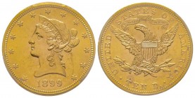 USA
10 Dollars, Philadelphia, 1899, AU 16.72 g. 
Ref : KM 102, Fr. 158 
Conservation : PCGS MS64