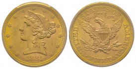 USA
5 Dollars, Philadelphia, 1881 AU 8.36 g.
Ref : Fr. 143, KM#101
Conservation : PCGS MS62