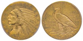 USA
5 Dollars, Denver, 1910 D, AU 8.35 g.
Ref : Fr. 151 
Conservation : PCGS AU58