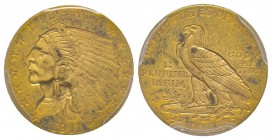 USA
2.5 Dollars, Philadelphie, 1911, AU 4.18 g.
Ref : Fr. 120, KM#72
Conservation : PCGS AU50