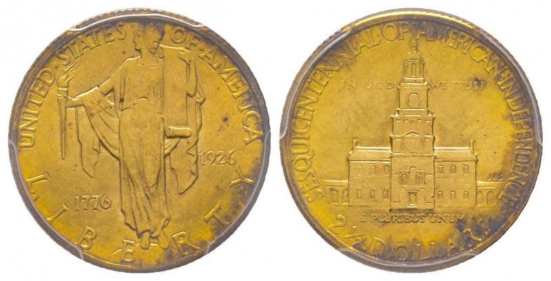 USA
2.5 Dollars, US Sesquicentennial, Philadelphia, 1926, AU 4.18 g. 900‰
Ref : ...