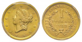 1 Dollar, Philadelphia, 1852, AU 1.67 g. 
Ref : Fr. 84, KM#73
Conservation : PCGS MS62