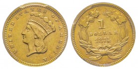 1 Dollar, Philadelphia, 1874, AU 1.67 g. 
Ref : Fr. 94, KM#86
Conservation : PCGS MS62