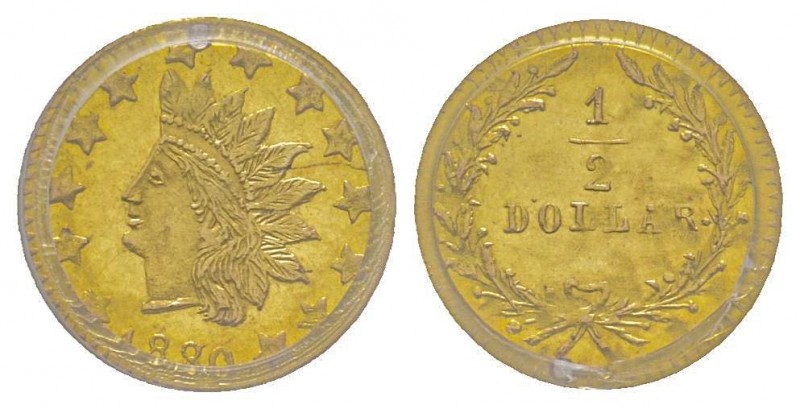 50 cents, Philadelphia, 1880/70, AU 
Ref : Fr. , KM#
Conservation : PCGS UNC Det...