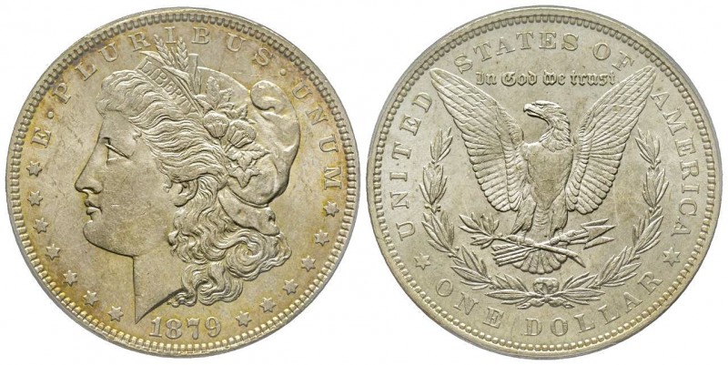 1 Dollar, Philadelphia, 1879, AU 1.67 g. 
Conservation : PCGS MS61