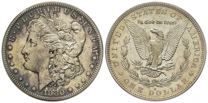 Morgan Dollar, San Francisco, 1880 S, AG
Conservation : PCGS MS63