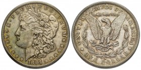 Morgan Dollar, San Francisco, 1881 S, AG
Conservation : FDC