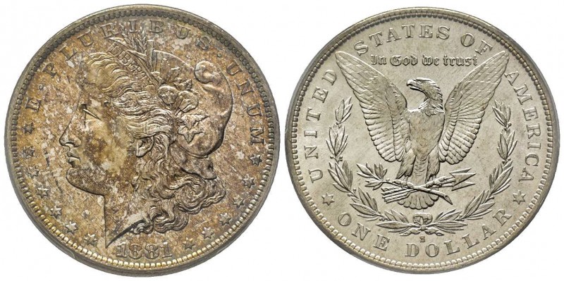 Morgan Dollar, San Francisco, 1881 S, AG
Conservation : PCGS MS65