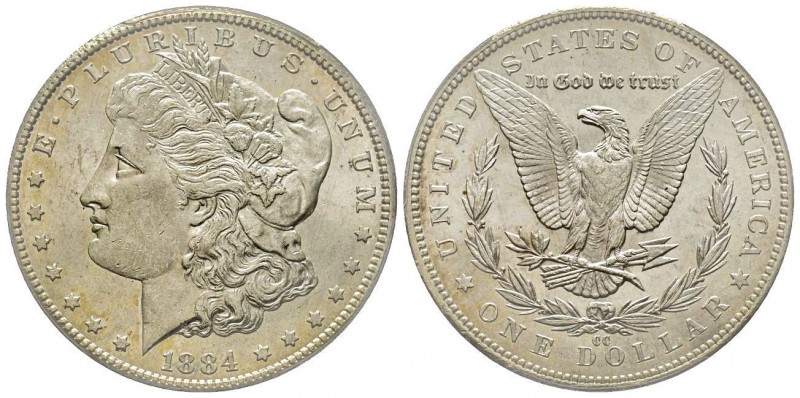 Morgan Dollar, Carson City, 1884 CC, AG
Conservation : PCGS MS61