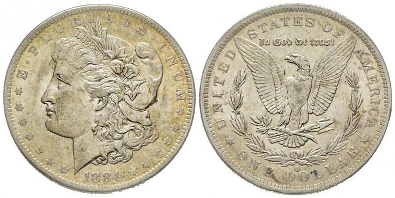 Morgan Dollar, New Orleans, 1884 O, AG
Conservation : FDC