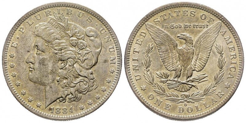 Morgan Dollar, New Orleans, 1884 O, AG
Conservation : Superbe