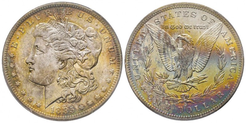 Morgan Dollar, New Orleans, 1885 O, AG
Conservation : PCGS MS64