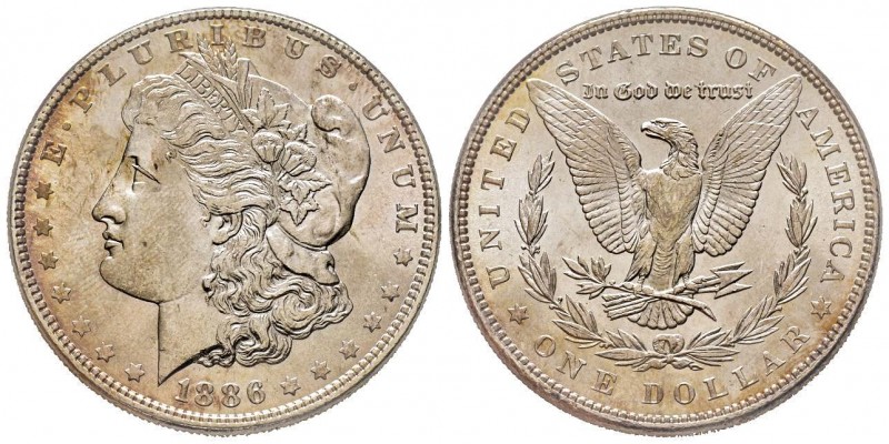 Morgan Dollar, Philadelphia, 1886, AG
Conservation : FDC