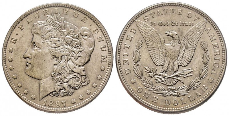 Morgan Dollar, Philadelphia, 1897, AG
Conservation : Superbe