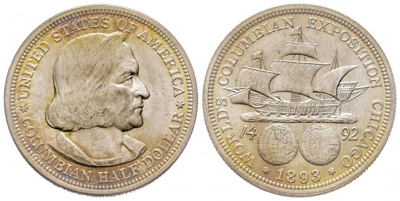 Half Dollar 1893, Philadelphia, Columbian Exposition, AG 12.56 g.
Conservation :...