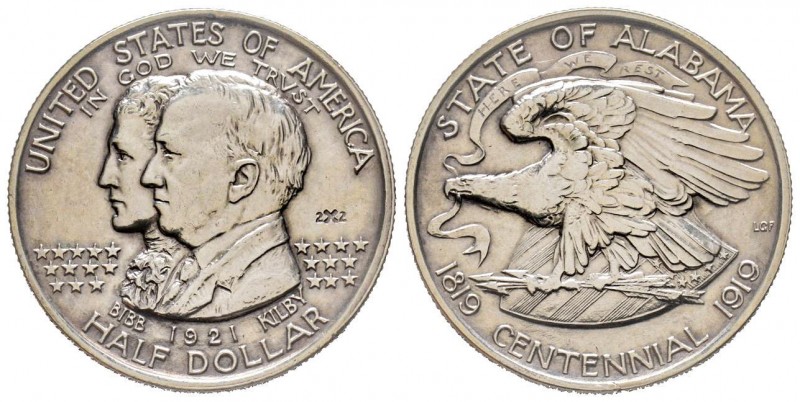 Half Dollar 1921, Denver, Alabama Centennial 1819-1919, AG 12.51 g.
Conserv atio...