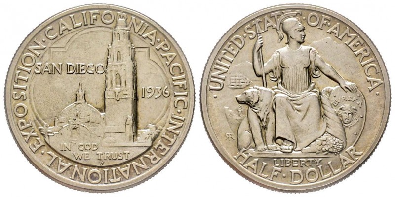 Half Dollar 1936, Philadelphia, California-Pacific Exposition, AG 12.5 g.
Conser...