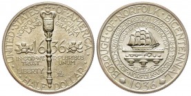 Half Dollar 1936, Philadelphia, Norfolk Bicentennial, AG 12.5 g.
Conservation : SUP-FDC