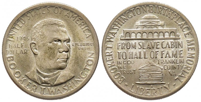 Half Dollar 1946, San Francisco, Booker T. Washington Birthplace Memorial, AG 12...