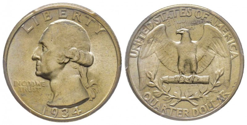 25 Cents, 1934, Philadelphia, Ni
Conservation : PCGS MS64. Light Motto