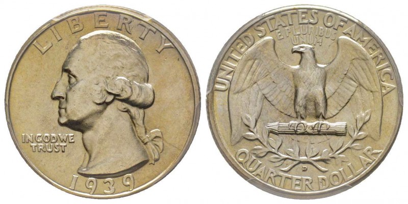 25 Cents, 1939 D, Denver, Ni
Conservation : PCGS MS65