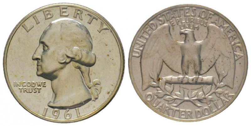 Quarter Dollar, 1961, Washington, AG 6.25 g.
Conservation : FDC