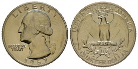Quarter Dollar, 1967, Washington, AG 6.25 g.
Conservation : FDC