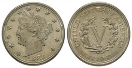 5 Cents, 1883, Philadelphia, Liberty Head, Ni 5.19 g.
Conservation : Superbe +