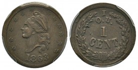 Patriotic token 1863, Copper
I.O.U.1 Cent
PCGS AU55